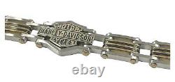 Harley-Davidson Men's Brass & Steel Bar & Shield Chain Bracelet, Black HSB0188