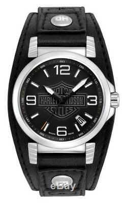 Harley-Davidson Men's Bulova Ghost Bar & Shield Wrist Watch. 76B163