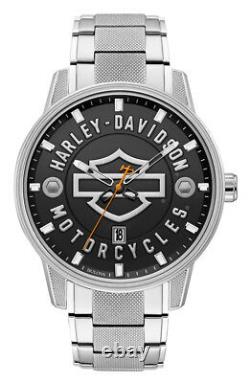 Harley-Davidson Men's Open Bar & Shield Stainless Steel Watch, Silver 76B182