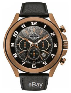 Harley-Davidson Men's Six-Hand Chronograph Watch, Amber Plated Finish 78B148