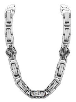Harley-Davidson Men's Stainless Steel Double Link Necklace, Silver HSN0026-22
