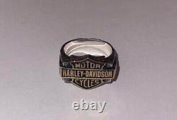 Harley Davidson Motorcycle 10.25 Embossed Ring 925 Stainless Steel
