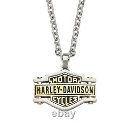 Harley-Davidson Stainless Steel Brass Bar and Shield Pendant 186 / HSN0045