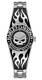 Harley-davidson Womens Flames Willie G Skull Stainless Steel Bangle Watch 76l190