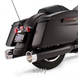 Harley FLH Mufflers 4.5 Black Tracer End Cap MK45 S&S 550-0626 Tour 1995-2016