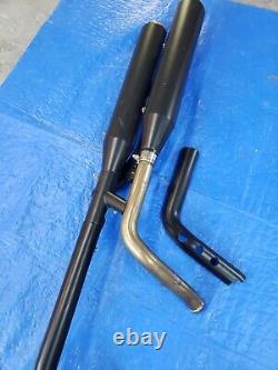 Harley Lowrider Fatboy Exhaust System 18 And Up P/n 65600264 Oem Black Shields