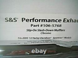 Harley Mufflers Chrome Sportster 04-13 S&S Cycle Performance Slip-On 106-5768