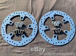 Harley Polished Front Brake 11.8 Enforcer Rotors Disc Fit 14-20 Touring with Bolts