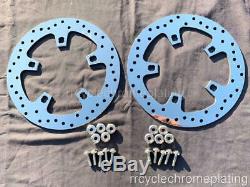 Harley Polished Front Brake 11.8 Enforcer Rotors Disc Fit 14-20 Touring with Bolts