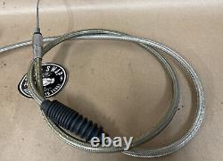 Harley Sportster Braided Stainless Steel Clutch Cable, +6, Black Clutch lever