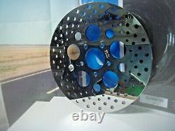 Harley Tour Polished Stainless Steel Drilled Brake Rotor Front Drag 1710-1061 Y2
