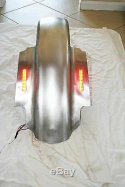 Harley Touring Extended Steel rear fender withfrenched LED's Fit 95-08 Baggers
