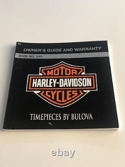 Harley davidson Men's dated black dial stainless steel braclet 96A175 With Box