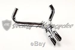 LAF 1.75 Drag Pipes Exhaust 85-05 Harley Softail Touring Dyna CHR WithO O2 BUNGS