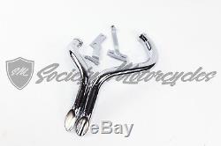 LAF 2 Drag Pipes Exhaust 85-05 Harley Sportster Touring Dyna CHR WithO O2 BUNGS