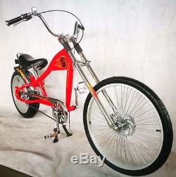 LA bicycle RED Rosetta chopper bike Harley cruiser sting ray style LA cycle