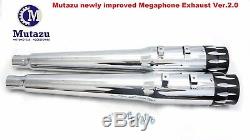 MUTAZU 4 Competition 2.0 Megaphone Slip-On Mufflers Exhaust 95-2016 4 Harley