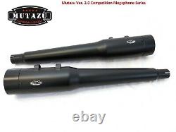 MUTAZU 4 Competition 2.0 Megaphone Slip-On Mufflers Exhaust for 95-16 Harley