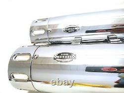 MUTAZU 4 Competition Chrome Slip-On Mufflers Exhaust for 2017-up Harley Touring