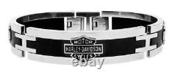 Men's Harley-Davidson Stainless Steel Interlocking Logo Bracelet 128 / HSB0001