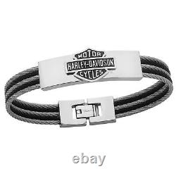 Men's Stainless Steel Mod Jewelry Cable Bracelet Harley-Davidson 252 / HSB0068