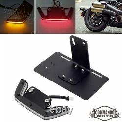Motorcycle Number Plate Holder Bracket with LED Light For Harley Sportster S 2021+