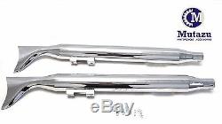Mutazu 36 Fishtail Exhaust Slip On Mufflers with Baffle for 95-16 Harley Touring