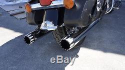 Mutazu 4 Roaring Black MF-02N-BB Slip-On Mufflers Exhaust 17-UP Harley Touring