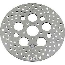 Polished Stainless Steel Drilled Front Brake Rotor for Harley 08-13 Touring