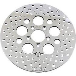 Polished Stainless Steel Drilled Rear Brake Rotor for Harley Touring 08-20