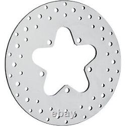 Polished Stainless Steel Drilled Rear Brake Rotor for Harley Touring 86-99