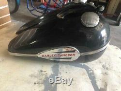 Rare, 1942 Harley Davidson Knucklehead Black Gas Tank In Very Good Condition