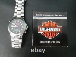 Rare 2005 Harley Davidson Bulova Men's Watch Stainless Steel Case Timepieces By