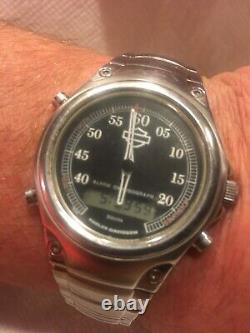 Rare Harley Davidson Bulova Men's Watch Stainless Steel Case Timepieces