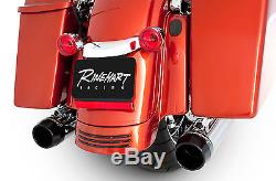 Rinehart Chrome 3.5 Slip-On Black Tip Mufflers Exhaust 1995-2016 Harley Touring