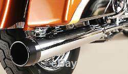 Rinehart Chrome 3.5 Slip-On Black Tip Mufflers Exhaust 1995-2016 Harley Touring