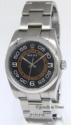 Rolex Oyster Perpetual Steel Black/Orange Harley Davidson Mens 36mm Watch 116000