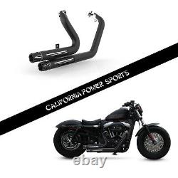 SLIP ON PIPE MUFFLER EXHAUST FIT for Harley 2004 2013 XL883C X48 V72 IRON 883 M1