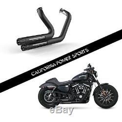 SLIP ON PIPE MUFFLER EXHAUST FIT for Harley 2014 2019 XL883C X48 V72 IRON 883 M2