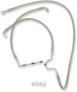 Stainless Steel Extended Length Front Brake Line Harley 14-15 Non ABS Plus 8