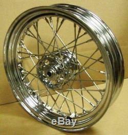Star Hub 16 Wheel for 1936 to 1966 Harley Chrome with Stainless Steel Spokes