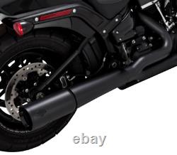 Vance & Hines Black 2 Into 1 Pro Pipe Exhaust System Harley Softail FX FL 18+ M8