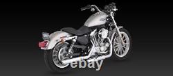 Vance & Hines Twin Slash 3 Slip on Chrome Mufflers Harley 2004-2013 Sportster