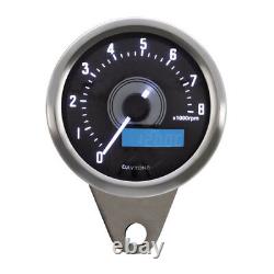 Velona Tachometer 2 3/8in, Stainless Steel, White Lighting, for Harley Davidson