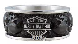 Wedding Band Harley-Davidson Black Stainless Steel Spinner Ring 197 / HSR0097