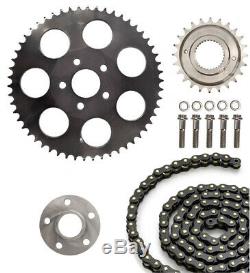 Zippers Gold Black Chain Conversion Kit Rear Front Sprocket Harley M8 Softail